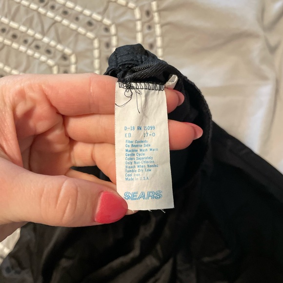 Sears black lace satin slip skirt - Picture 2 of 3